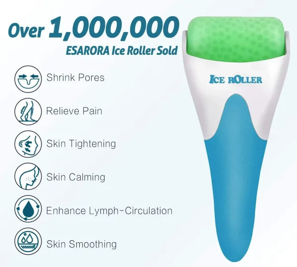 Marzahar Ice Roller – Cold Gel Face & Eye Massager for Puffiness, Wrinkles & Smooth Skin