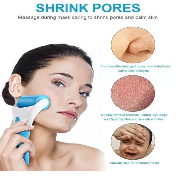 Marzahar Ice Roller – Cold Gel Face & Eye Massager for Puffiness, Wrinkles & Smooth Skin