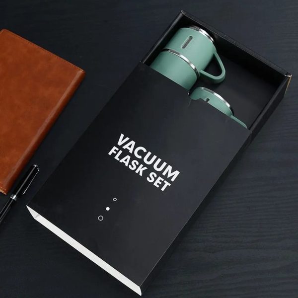 3-in-1 Vacuum Insulated Thermal Flask Set with Matching Cups