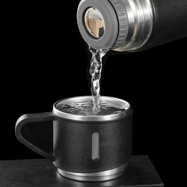 3-in-1 Vacuum Insulated Thermal Flask Set with Matching Cups