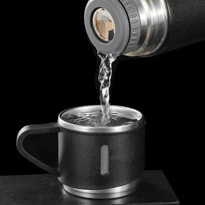 3-in-1 Vacuum Insulated Thermal Flask Set with Matching Cups