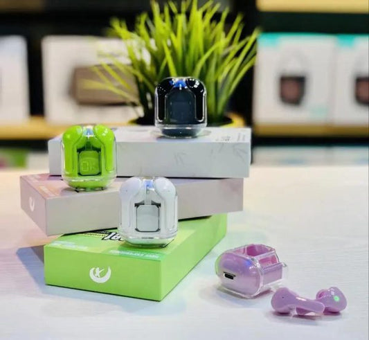 Air31 Wireless Earbuds – Crystal Clear Transparent Design
