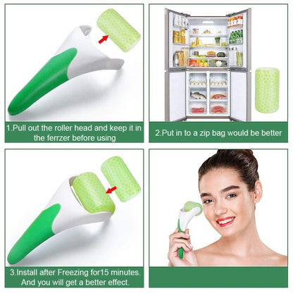 Marzahar Ice Roller – Cold Gel Face & Eye Massager for Puffiness, Wrinkles & Smooth Skin
