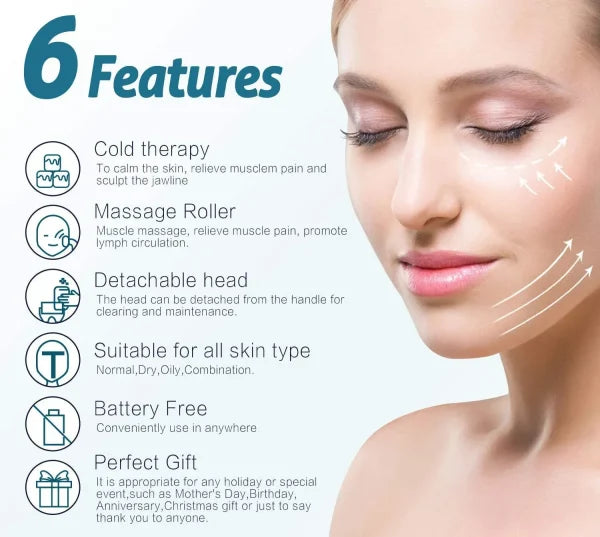 Marzahar Ice Roller – Cold Gel Face & Eye Massager for Puffiness, Wrinkles & Smooth Skin